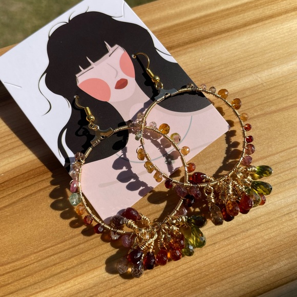 🥳Host pick 🥳: Tundra- sapphire hoop earrings - Picture 10 of 16